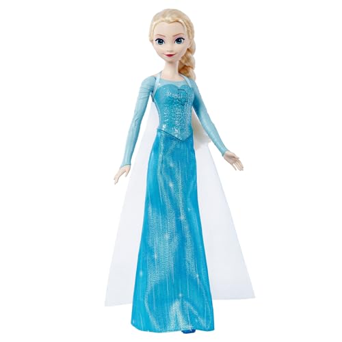 Mattel Spielzeuge aus Disney Die Eiskönigin 'Singende Elsa-Modepuppe in charakteristischem Outfit, singt Lass jetzt los' aus dem Disney-Film' in Englisch, Französisch, Deutsch, Italienisch, JDL58