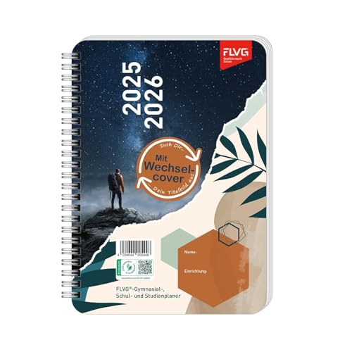 FLVG Schülerkalender 2025/2026, A5 Schulplaner, Hausaufgabenheft für Schule & Gymnasium mit Wechselcover