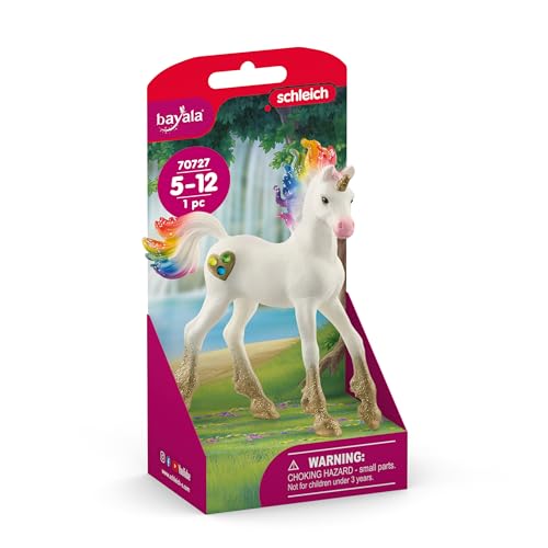 SCHLEICH BAYALA | Regenbogeneinhorn Fohlen 70727 | detailgetreue, Fantastische Figuren | tolles Geschenk für Mädchen und Jungen | wunderschöne Sammelfiguren | Spielfigur ab 5 Jahren | 8 x 3 x 9 cm