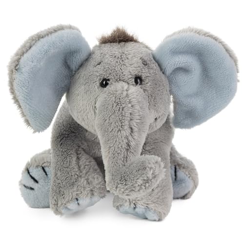 Plüsch Elefant „BabySugar“ – Schaffer 5180 - Kuscheltier Elefant weich & flauschig - mit blauen Ohren - Stofftier für Babys & Kinder ab 0 Jahren – Waschbar - Größe XS - 13 cm - grau-blau