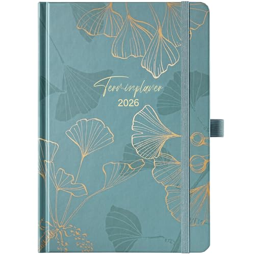 Terminkalender 2026 - A5 Kalender 2026 von Jan. 2026 bis Dez. 2026, Kalender 2026 Buchkalender, Wochenplaner 2026 mit Innentasche, Elastischer Verschluss, 21.3 x 14.7cm