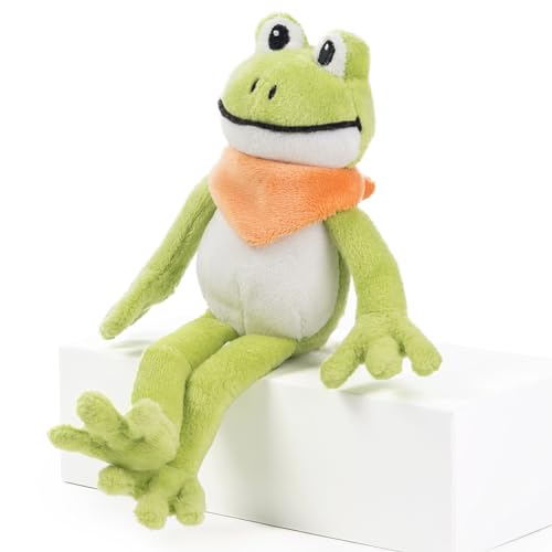 Plüsch Frosch „Quark“ – Schaffer 5730 - Kuscheltier Frosch - weich & flauschig - Stofftier für Babys & Kinder ab 0 Jahren – Waschbar - Größe XS - 16 cm - grün-weiß