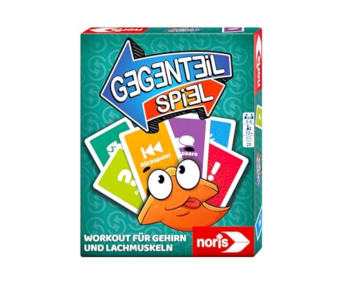 noris 606264524 Gegenteil Spiel - Kartenspiel ab 10 Jahren für Kinder & Erwachsene - kurzweiliges Spiel zum Trainieren von Gehirn & Lachmuskeln für 3-6 Spieler