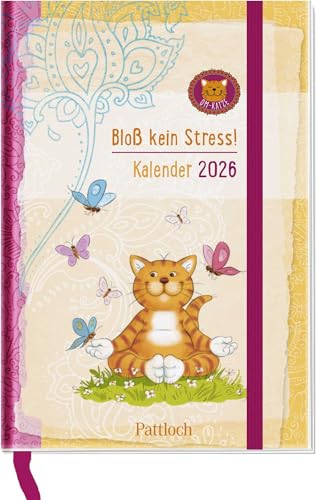Taschenkalender 2026: Om-Katze: Bloß kein Stress!: Buchkalender, ca. A6. Wochenplaner, Terminplaner & Organizer. Kleiner Taschenkalender mit Ferienterminen und Monatsübersichten