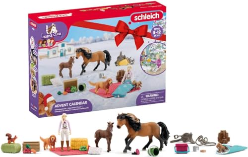 SCHLEICH Horse Club | Adventskalender Horse Club 2025 – 98982 | mit beweglicher Figur Sofia, 2 Pferdefiguren, Hund, Zaumzeug & vielem Zubehör | Geschenkidee für Kinder ab 5 Jahren | 24 Teile