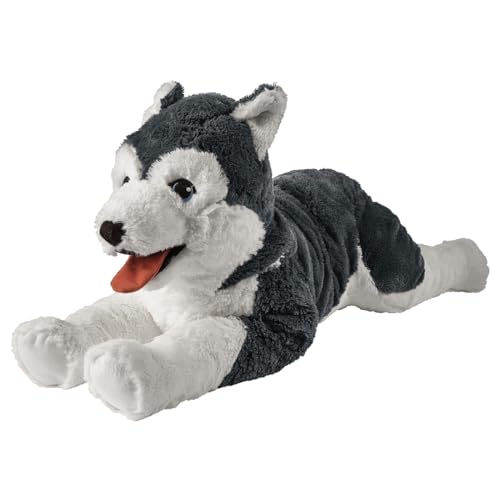 IKEA Plüschtier XXL Husky 70cm Plüschhund Kuscheltier Plüschtier Stofftier - blaugrau-weiß