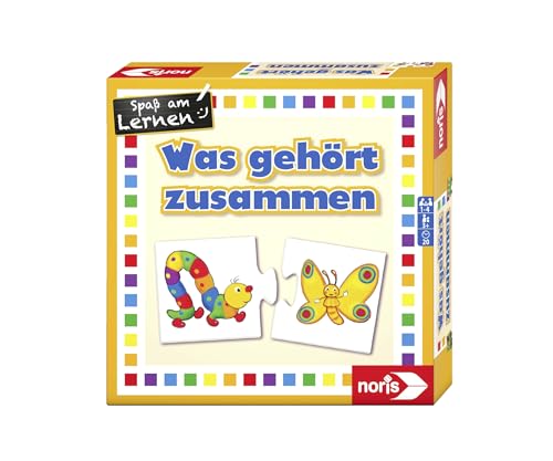 noris Was gehört zusammen – Lernspiel für Kinder ab 3 Jahren – beliebtes Zuordnungsspiel für Groß und Klein – erstes Mitbringspiel für unterwegs – pädagogisches Spielzeug Jungen Mädchen Vorschule