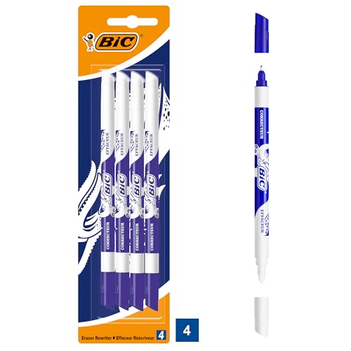 BIC Tintenkiller, 4 Stück, Tintenlöscher schmierfest, Ideal für das Büro, das Home Office oder die Schule