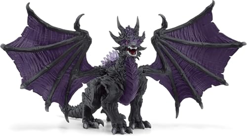 SCHLEICH ELDRADOR Creatures 70152 Schattendrache - Sehr Realistischer Dunkler Schattendrache mit Beweglichen Flügeln - Sehr Robuste Figuren Actionfiguren für Jungen und Mädchen ab 7