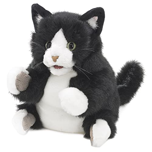 Folkmanis Handpuppe Tuxedo Kätzchen/Tuxedo Kitten, Schwarz/Weiß