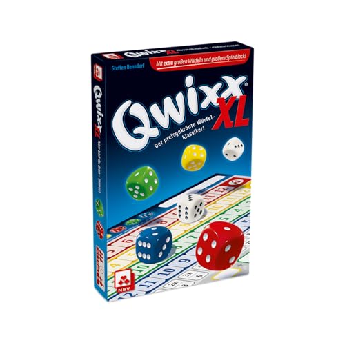 NSV - QWIXX - XL | Würfelspiel | preisgekrönter Klassiker mit extra großen Würfeln und großem Spielblock | 2-5 Spieler | ab 8 Jahren | 15 Minuten Spieldauer