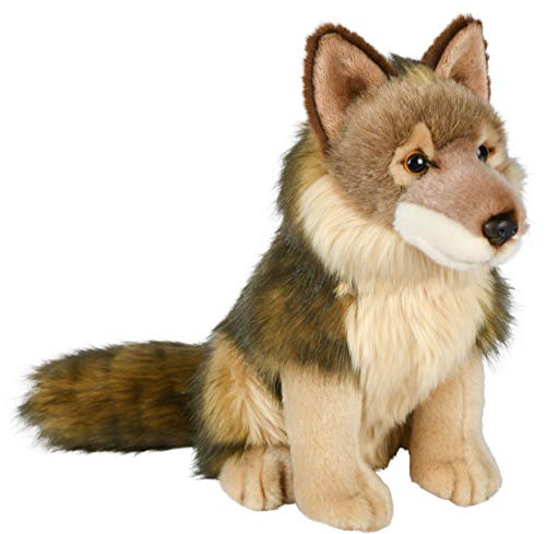 Uni-Toys - Wolf, sitzend - 25 cm (Höhe) - Plüsch-Wolf, Lupus - Plüschtier, Kuscheltier
