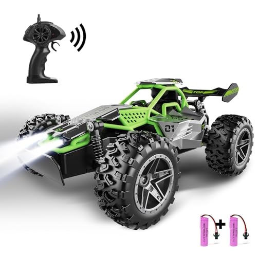 SZJJX Ferngesteuertes Auto ab 3 4 5 6 7 8+ Jahre,2.4Ghz RC Auto Spielzeug mit LED Blinken,Alloy Gehäuse,15+KM/H Rennauto Ferngesteuert,2WD RC Car Crawler Geschenke für Junge Mädchen Kinder,Grau