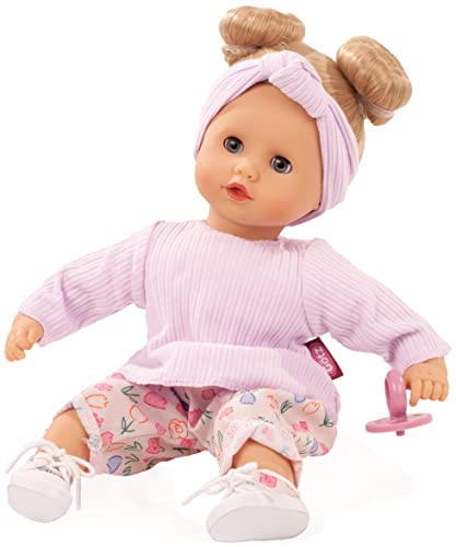 Götz 2320955 Muffin BliBlaBlume Puppe – 33 cm große Babypuppe mit blauen Schlafaugen, Blonde Haare und Weichkörper – Weichkörperpuppe in 7 teiligen Set