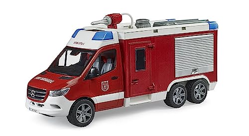 bruder 02680 - MB Sprinter Feuerwehrrüstwagen mit Light & Sound Modul - 1:16 Fahrzeuge, Feuerwehrauto, Rettungsdienst, Einsatzfahrzeuge, Spielzeug ab 4 Jahre