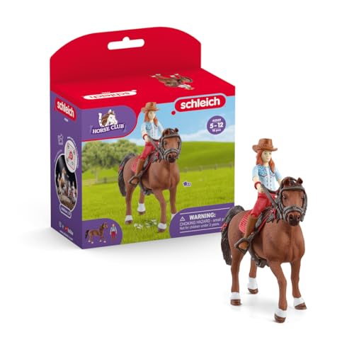 SCHLEICH Horse Club | Hannah & Cayenne 42539 | bewegliche Mädchenfigur | mit Pferde Zubehör | tolles Geschenk für Mädchen und Jungen | Pferde Spielzeug ab 5 Jahren | 10 Teile | exklusiv bei Amazon