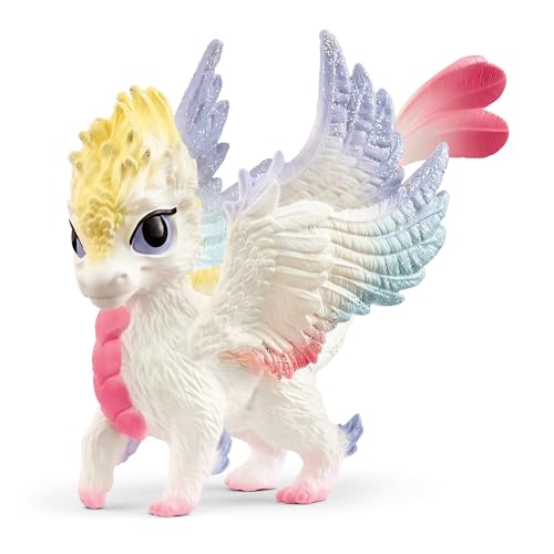 schleich BAYALA | Regenbogen Babydrache 70825 | detailgetreue Figur mit farbenfrohen Flügeln & Glitzer | Deko & Sammelfigur | Geschenk für Mädchen und Jungen | Spielfigur ab 5 Jahren | 6 x 10 x 7 cm
