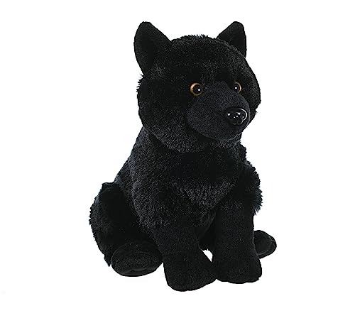 Wild Republic Cuddlekins Schwarzer Wolf, Stofftier, Baby-Geschenk für Mädchen und Jungen, Kinder Plüschtier, Kuscheltier Für Babys, Spielzeug aus Recyclingmaterial, 30 cm