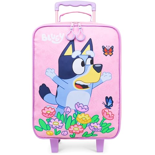 BlueY Kinderkoffer mit Rollen Faltbarar Handgepäck Koffer Bingo Trolley Reisetasche mit Teleskopstange Reise Essentials 46x30x18cm 15L S (L46cm x W30cm - 15L, Rosa)