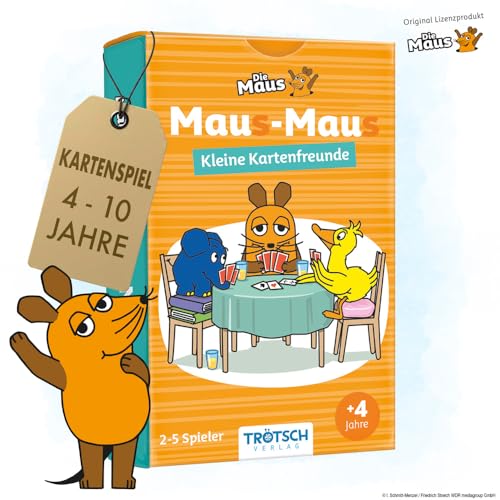 TRÖTSCH - Die Maus Mau Mau Kartenspiel Mau(s)-Mau(s) Kleine Kartenfreunde | für die ganze Familie ab 4, 5, 6, 7, 8 Jahre | 2-5 Spieler | 36 Karten