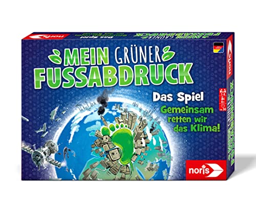Noris 606012030 - Mein grüner Fußabdruck: Das Spiel - Brettspiel mit Quiz-Karten zum Thema Klimawandel & Umweltschutz, für Kinder ab 8 Jahre, 1-4 Spieler
