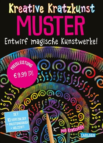 Kratzbilder für Kinder: Kreative Kratzkunst: Muster: Set mit 10 Kratzbildern, Anleitungsbuch und Holzstift | Malset für Kinder ab 5 Jahren ... Kratz-Tafeln, Anleitungsbuch und Holzstift.)