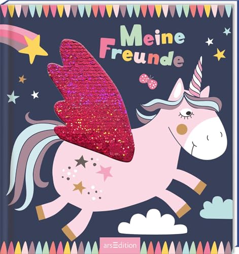 Meine Freunde – Einhorn (mit Wendepailletten): Freundebuch ab 4 Jahren für Kindergarten und Kita, für kleine Einhorn-Fans