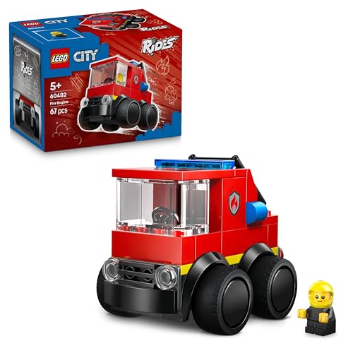 LEGO City Coole Flitzer – Löschauto - Spielzeug Feuerwehrwagen - Bauset für Fahrzeuge mit Junior Feuerwehrmann Minifigur - Mitgebsel für Partys - Kleines Geschenk für Jungen ab 5 Jahren - 60482