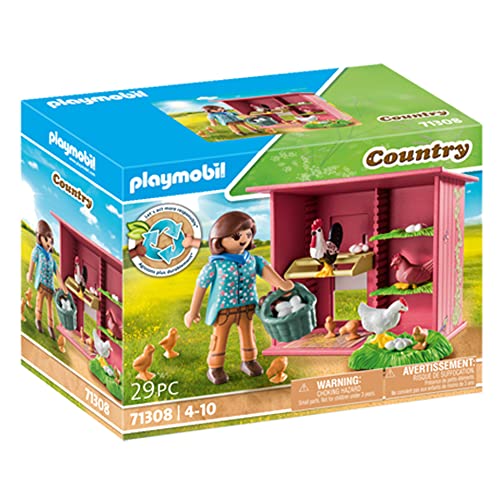 PLAYMOBIL | Country | Hühner mit Küken | Hühnerhaus für deinen Bauernhof | Spielzeug für Kinder ab 4 Jahren | 71308
