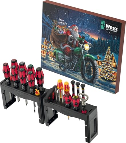 Wera 05136610001 Adventskalender 2025, 28-teilig inkl. einzigartigem Mix an Schraubwerkzeugen für 18 unterschiedliche Schraubprofile