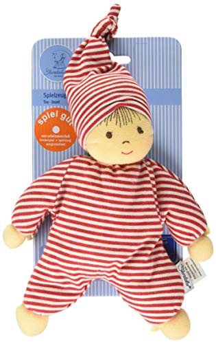Sterntaler 3015034 Spielpuppe Heiko, Integrierte Rassel, Alter: Für Babys ab der Geburt, 23 cm, Rot/Weiß
