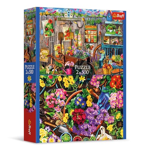 Trefl – 2in1 Puzzle: Gartenarbeit - 2 x 500 Teile - 2er Puzzle-Set, DIY, Kreative Unterhaltung, für Erwachsene und Kinder ab 10 Jahren
