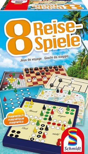 Schmidt Spiele 49102 - 8 Reise-Spiele, Spielesammlung, magnetisch, bunt