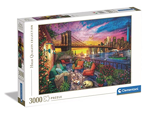 Clementoni - 33552 Collection - Manhattan Balcony Sunset, Puzzle 3000 Teile Für Erwachsene Und Kinder 10 Jahren, Geschicklichkeitsspiel Für Die Ganze Familie