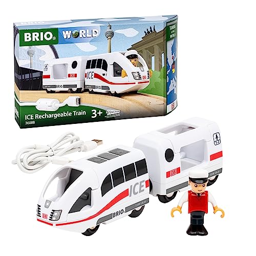 BRIO World - 36088 Trains of The World Ice Akkureisezug - Akku-betriebene Spielzeuglok für Kinder ab 3 Jahren