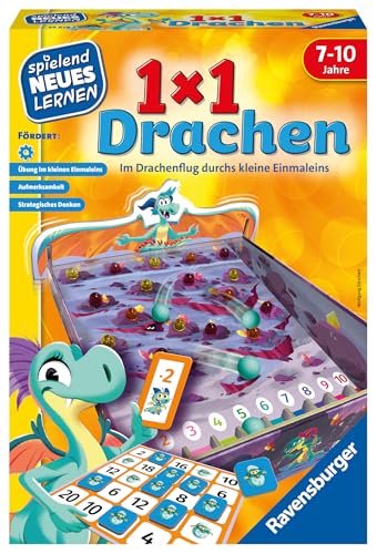 Ravensburger 24976-1x1 Drachen - Lernspiel für Kinder, Rechenspiel für Kinder von 7-10 Jahren, für 2-4 Spieler, Zahlenraum 1-100, kleines Einmaleins - Geburtstagsgeschenke