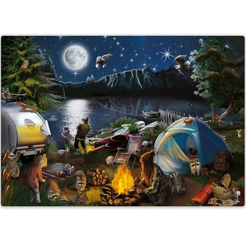 QUOKKA Puzzle Für Erwachsene – 500 Teiliges Lagerfeuer Puzzle, Originelle Collage, Vom Künstler Handgefertigt, Einzigartig Geschnittene Teile Mit Gutem Griff, FSC Zertifiziert Und Recycelbar