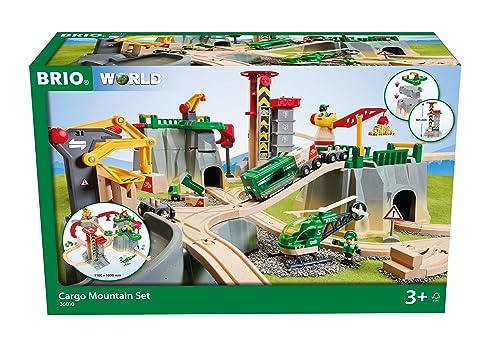 BRIO World 36010 Gebirgs-Frachten Set Deluxe - Eisenbahn-Spaß auf Mehreren Ebenen mit viel Zubehör - Viele Spielmöglichkeiten durch frei kombinierbare Elemente - Empfohlen für Kinder ab 3 Jahren