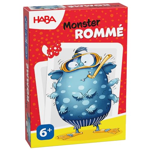 HABA Monster ROMMÉ – Kartenspielklassiker im lustigen Monster-Design, ab 6 Jahren, für Kinder & Erwachsene – 2013362001
