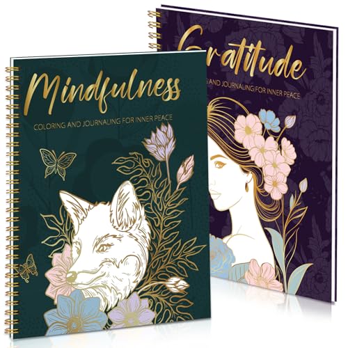 2 Stück Malbuch für Erwachsene, Zeichenbuch Ausmalbuch Tier und Mädchen Muster für Männer und Frauen zum Stressabbau