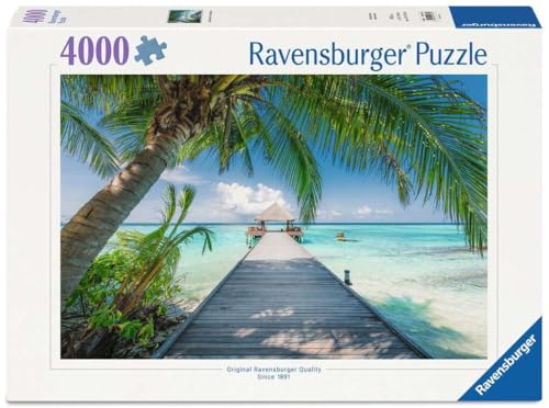 Ravensburger Puzzle 12001737 - Traumstrand auf den Malediven - 4000 Teile Foto-Puzzle für reiselustige Puzzle-Fans ab 14 Jahren