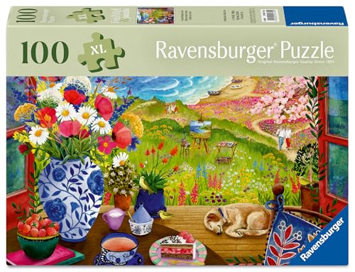 Ravensburger Puzzle 12001732 - Blick aus dem Fenster - 100 Teile Landschafts-Puzzle für ältere Menschen und Senioren, mit größeren, griffigen Puzzleteilen, großer Bildvorlage