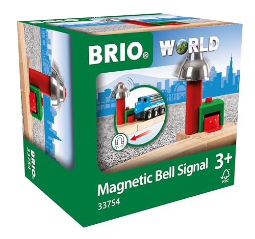 BRIO World 33754 Magnetisches Glockensignal - Eisenbahnzubehör Holzeisenbahn - Kleinkinderspielzeug empfohlen für Kinder ab 3 Jahren
