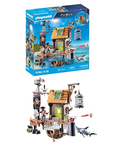 PLAYMOBIL | Pirates | Piratenhafen mit Seeräuber-Gefängnis | Piratenfiguren | Spielzeugpiraten | Spielzeug für Kinder ab 4 Jahren | 71792