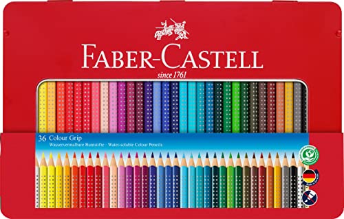 FABER-CASTELL 112435 - Buntstifte Colour Grip 2001, 36er Metalletui