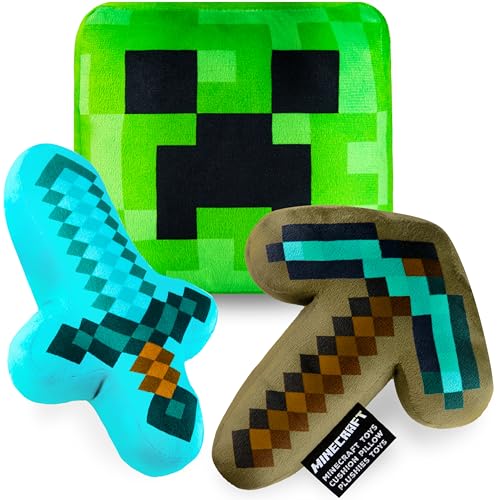 Minecraft Kuscheltier 3 Stück Plüsch Spielzeug ab 1 Jahr Plüschkissen Kinder Plüschtiere für Kinder Baby Jugendliche Gaming Geschenke Geburtstag