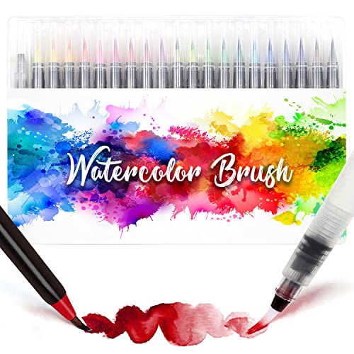 Amteker 24+2 Aquarellstifte, Brush Pen Set, Malen, Pinselstifte mit Flexiblen Nylonspitzen, Stifte Mädchen Geschenke 6-11 Jahre, Geschenk Mädchen 6-10 Jahre, Ostergeschenke Kinder Teenager Ostern