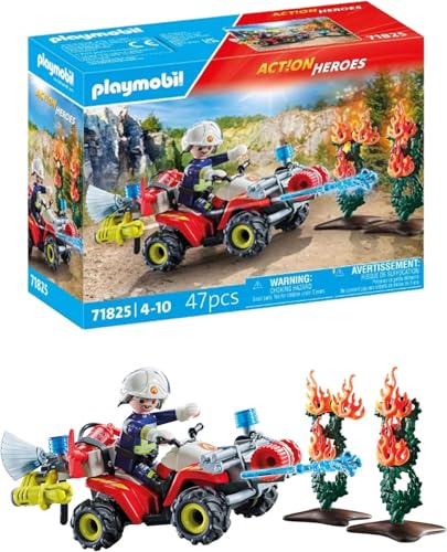 PLAYMOBIL | Action Heroes | Feuerwehr Quad löscht Heckenbrand | Feuerwehrauto | Spielzeug für Kinder ab 4 Jahren | 71825