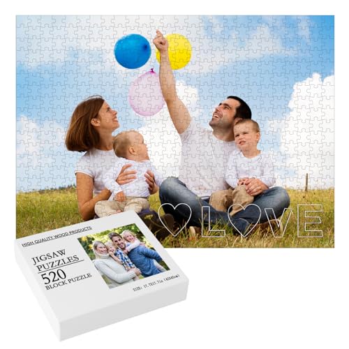 Personalisiertes Puzzle mit eigenem Bild - 520 Teile Foto Personalisiertes Puzzle Puzzle Selbst Gestalten Fotopuzzle - für Erwachsene & Kinder Geburtstage, Valentinstag & Hochzeiten