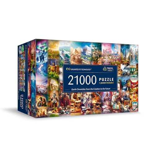 Trefl Prime - Puzzle UFT, Earth Chronicles: from The Creation to The Future - 21000 Elemente, Riesengroßes Puzzle, Großes Spiel, Dickster Karton, für Erwachsene und Kinder ab 12 Jahren